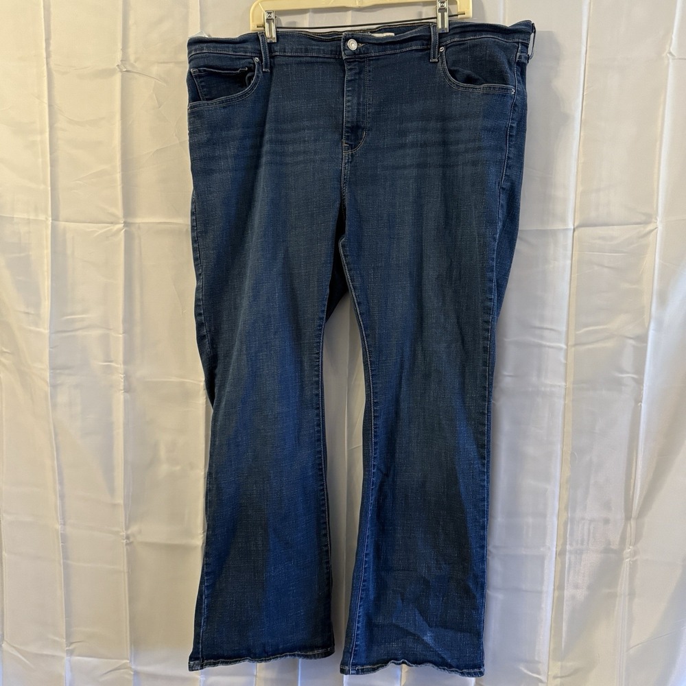 Levis 725 Jeans Womens 24W (44x30) Boot Cut High Rise Dark Wash Denim